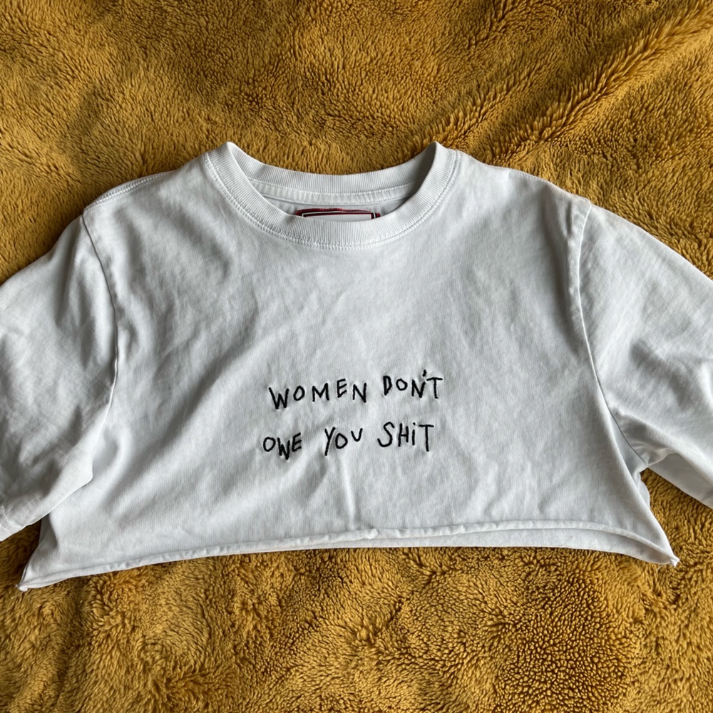 Chnge Womens Human Womens Rights Girl Power Don't Owe You Shit Crop Top Size S